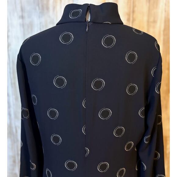 Hobbs London Navy Clarice Polka Dot Print Long Sleeve Shift Dress US Size 6 - Picture 6 of 10